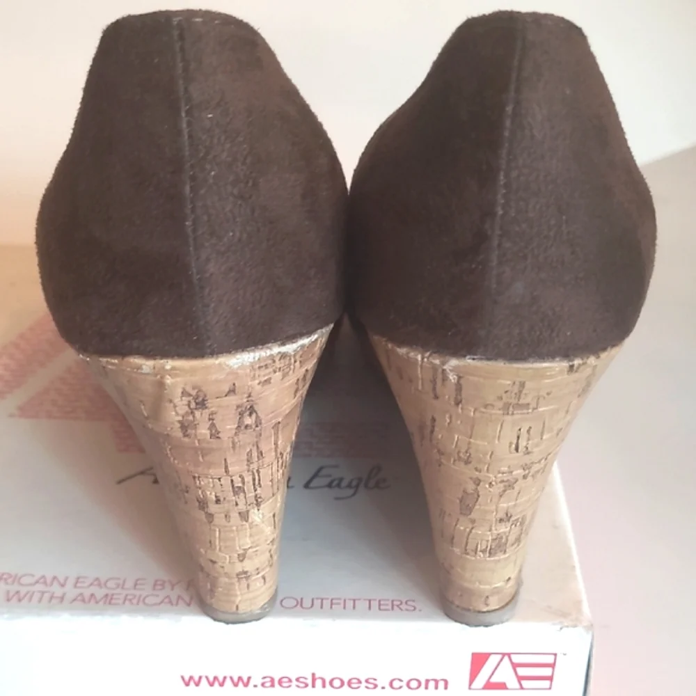 American Eagle Peep Toe Wedge Ballet Slip On 3.5